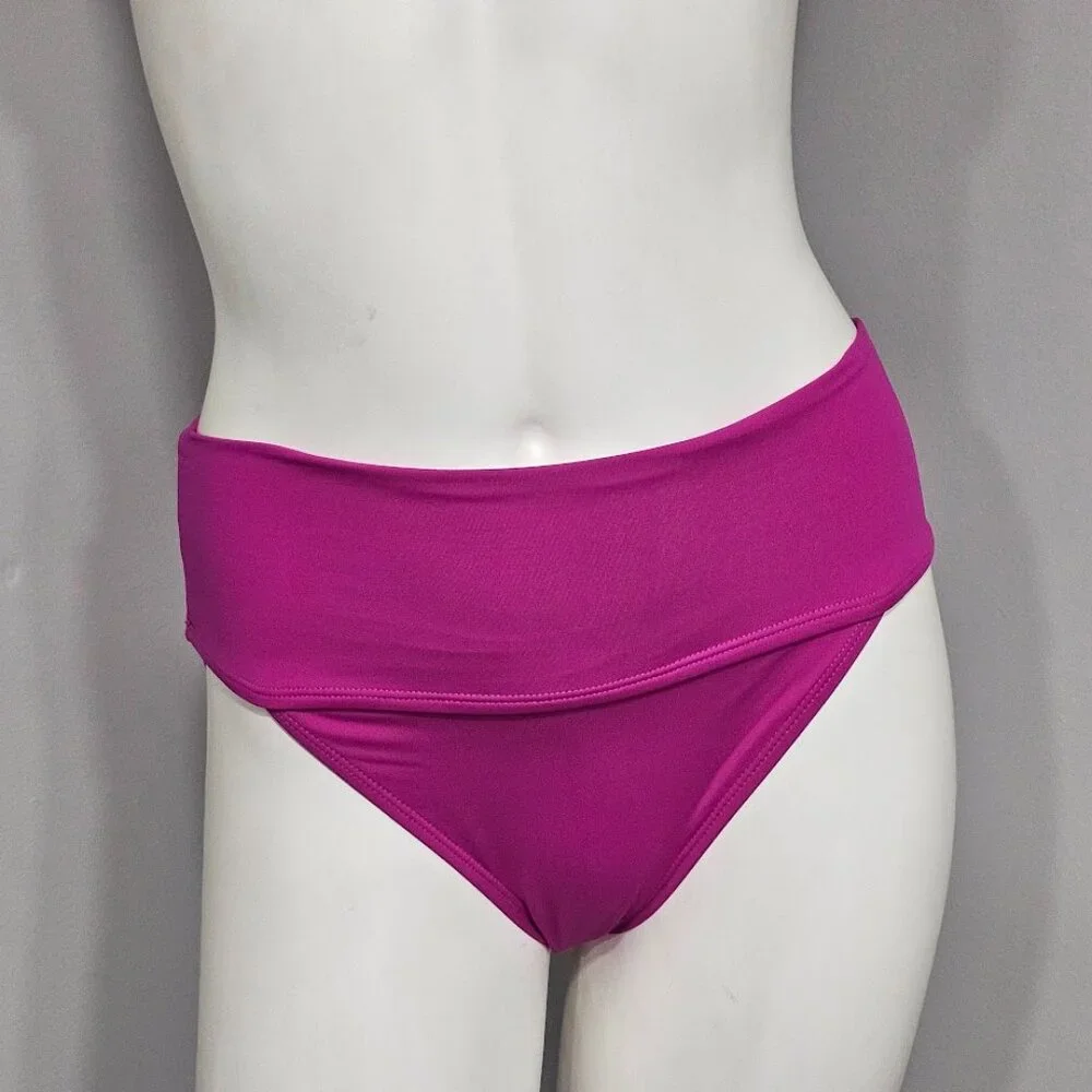 Anne Cole High Live In Color Soft Band High Waist Swim Bikini Bottom